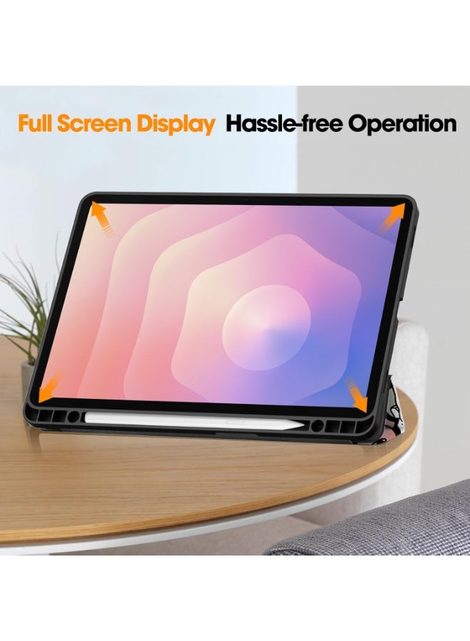 Tablet Case for Samsung Galaxy Tab S11 11 inch 2025 (SM-X730/SM-X736B), Tri-Fold PU Leather Case with Auto Wake/Sleep, Soft TPU Back Cover Built-in Pen Holder (Graffiti) - Image 4